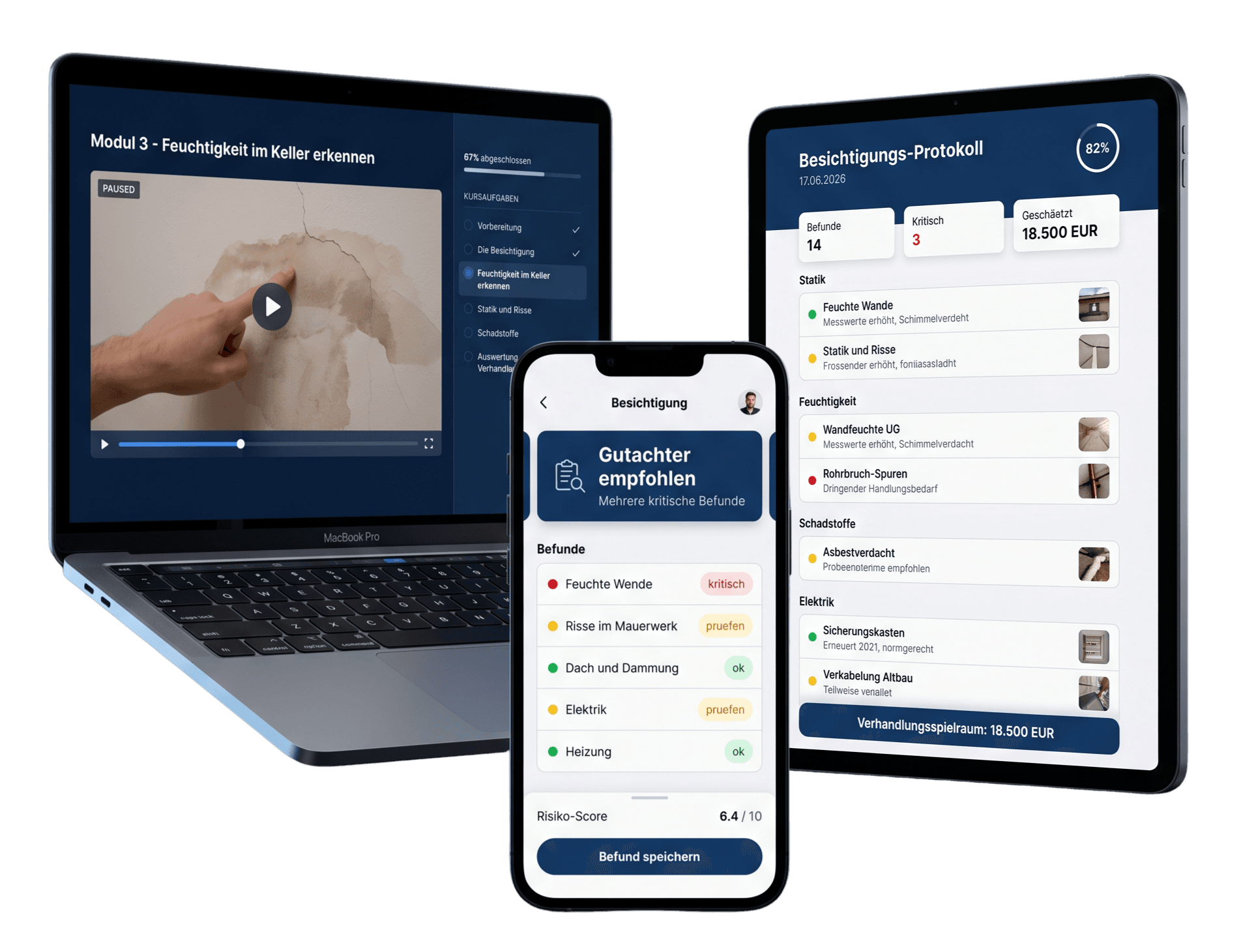 Der Immo-Checkup auf Laptop, Tablet und Handy